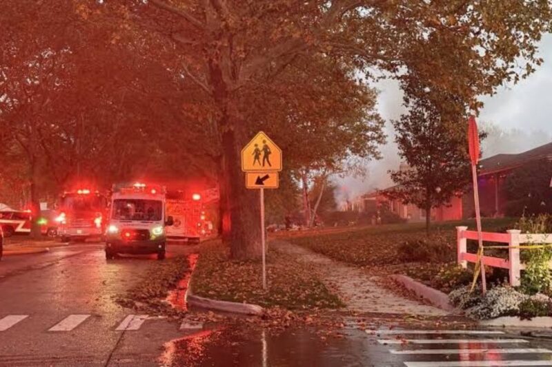 Firefighters Battle Two-Story House Fire in Sparrows Point, Baltimore County