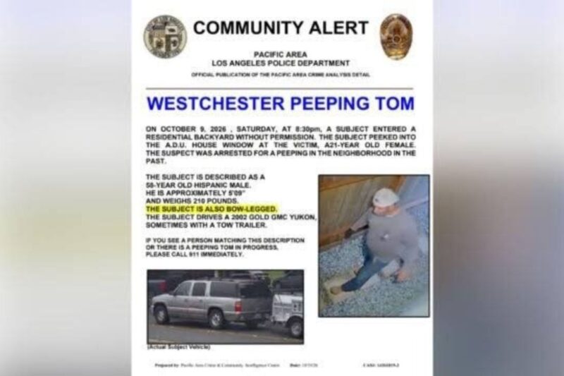 LAPD Searches for Peeping Suspect Seen in Westchester Backyard Near LMU