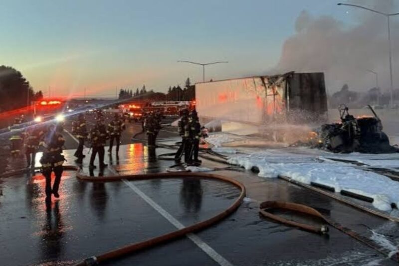 Tesla Semi Fire on I-880 Could Keep Southbound Lanes Closed for 18 Hours