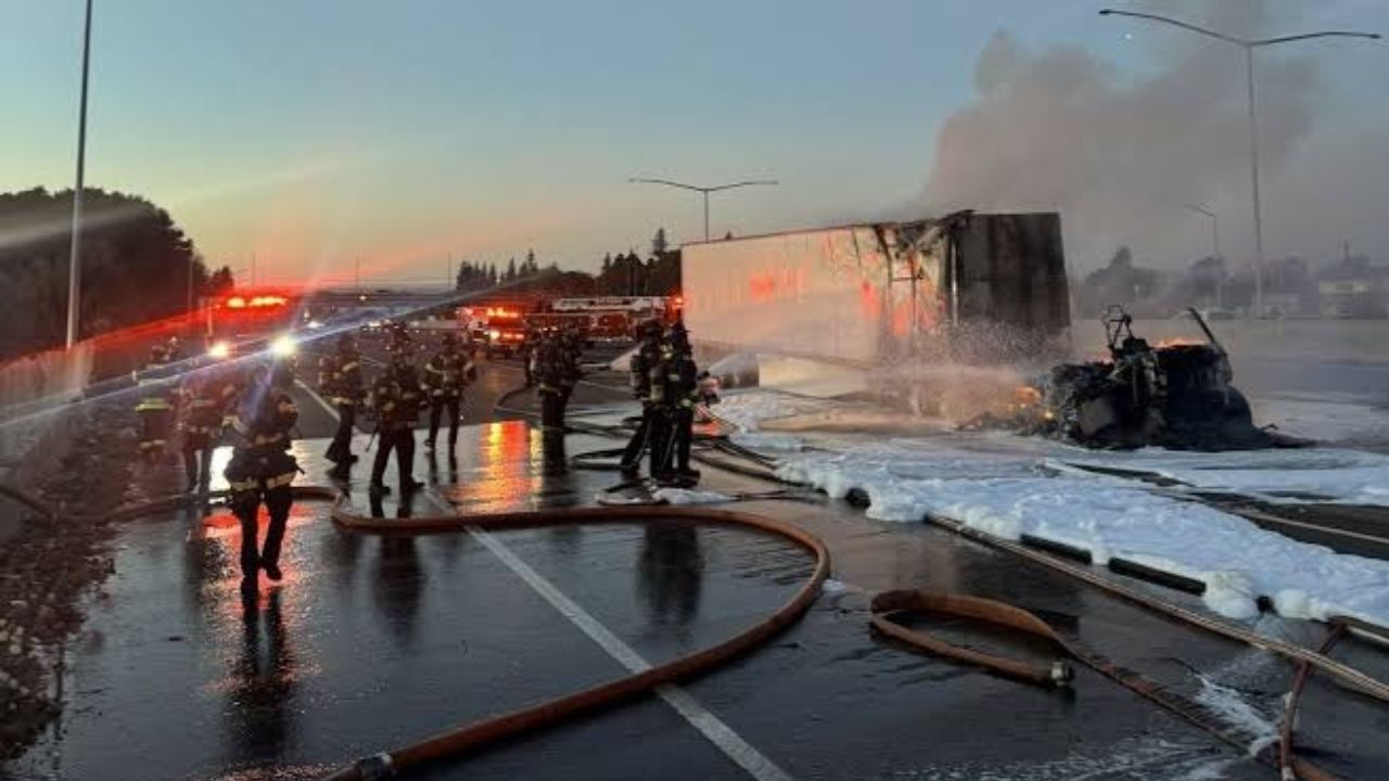 Tesla Semi Fire on I-880 Could Keep Southbound Lanes Closed for 18 Hours